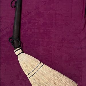 Handcrafted antique oxen yoke handle witches broom Halloween